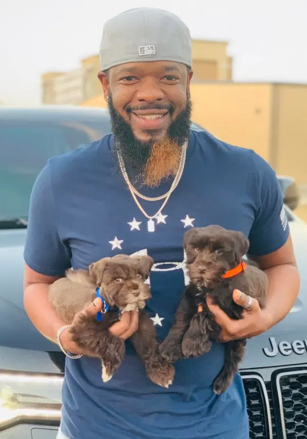 A Showtime Pups puppy with its new family