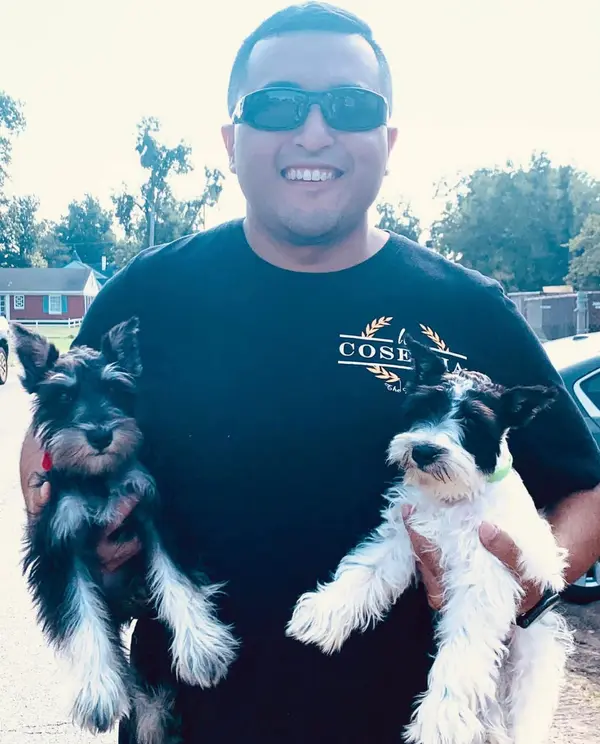 A Showtime Pups puppy with its new family