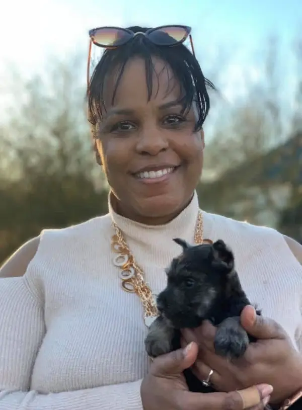 A Showtime Pups puppy with its new family