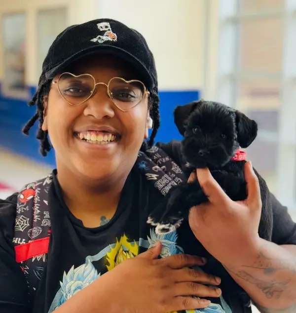 A Showtime Pups puppy with its new family